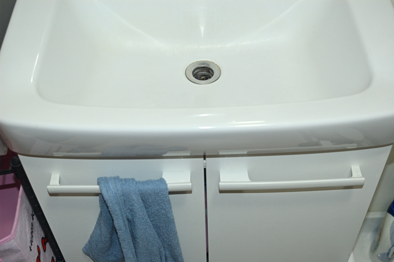 筋トレをした洗面台